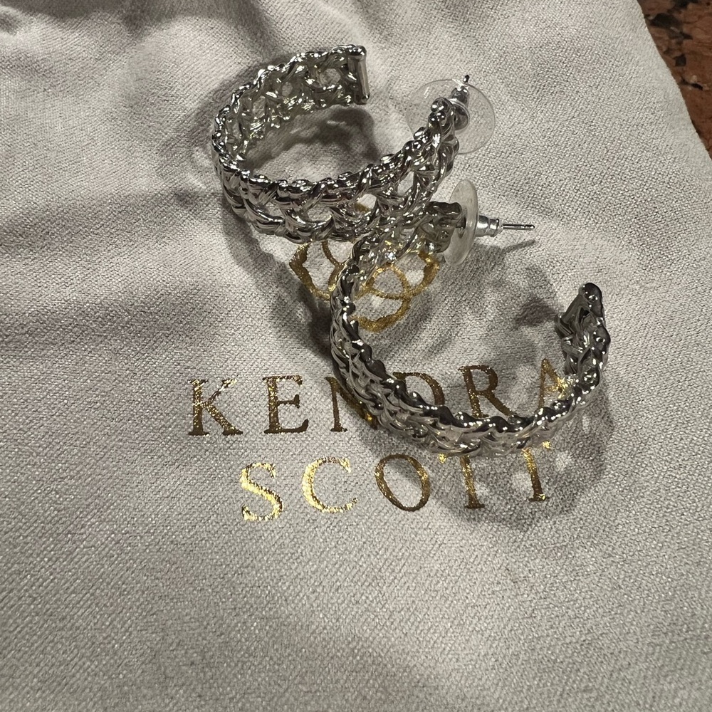 Kendra Scott Intricate Silver Hoop Earrings